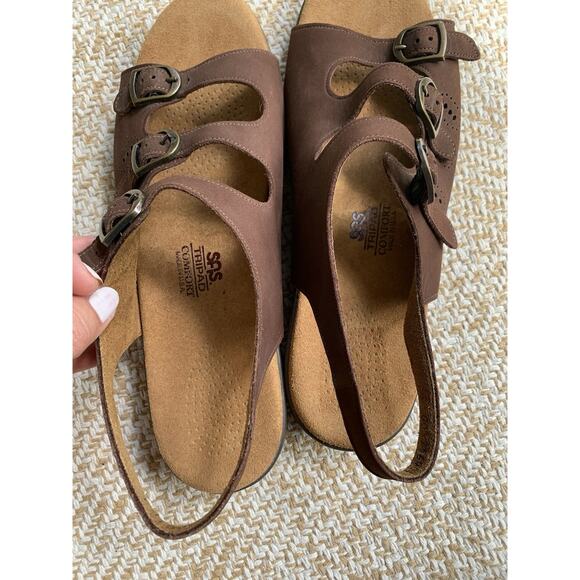 SAS Trio II Brown Leather Sandals 11.5 Medium - Picture 4 of 8